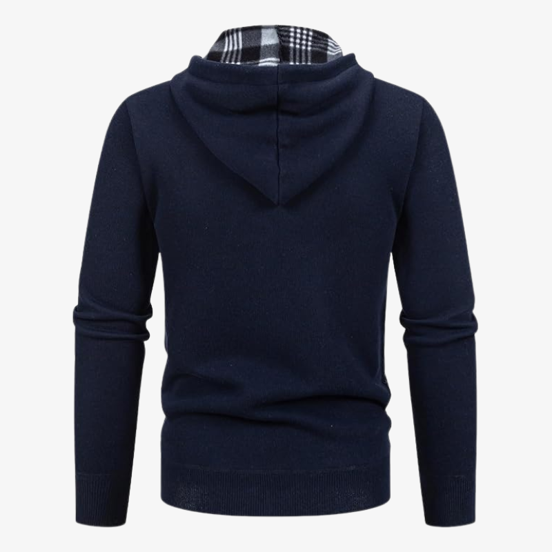 Lars Hybrid-Strickjacke mit Thermo-Steppung und Karo-Futter