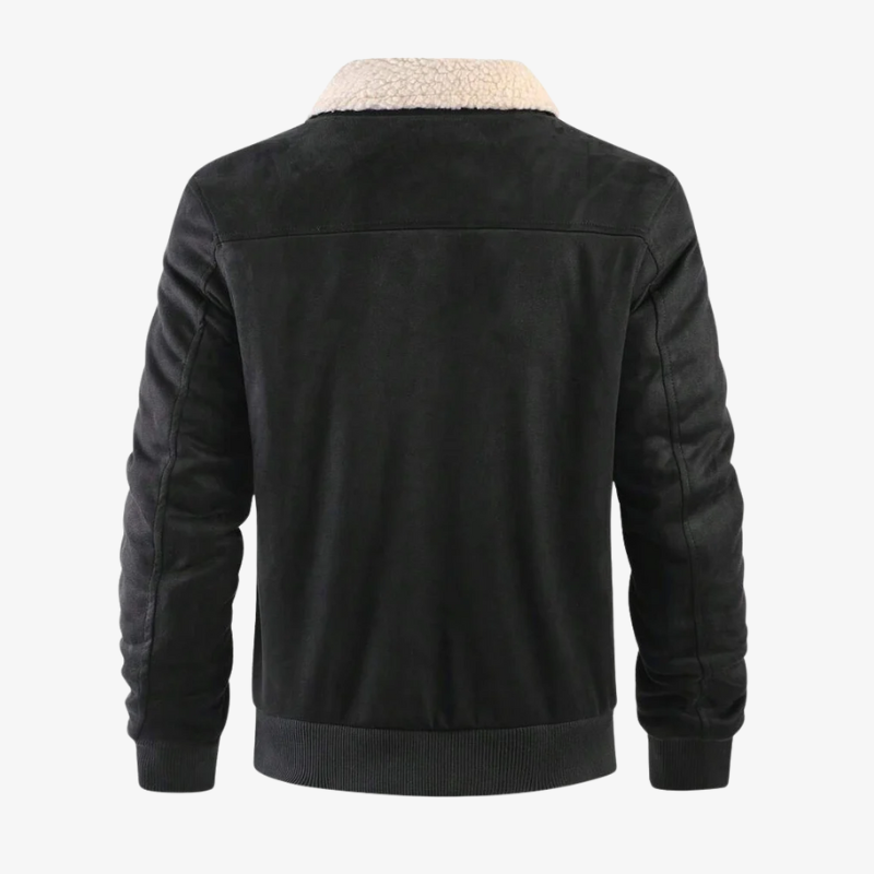 Graz Winterjacke aus Wildleder-Optik mit Lammfell-Imitat-Futter