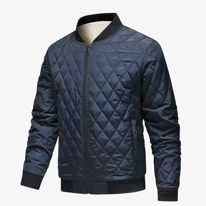 Graz Hybrid-Pufferjacke mit Rautensteppung und Karo-Futter