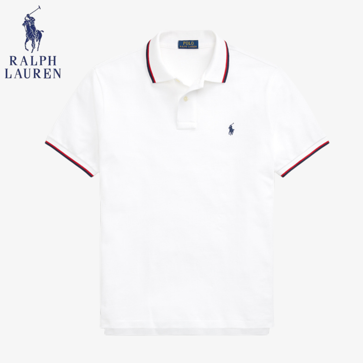 Classic RL Geneva Piqué Polo Shirt with Contrast Stripes