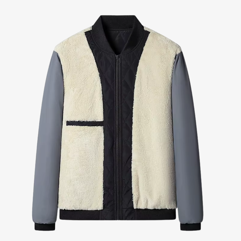 Graz Hybrid-Pufferjacke mit Rautensteppung und Karo-Futter