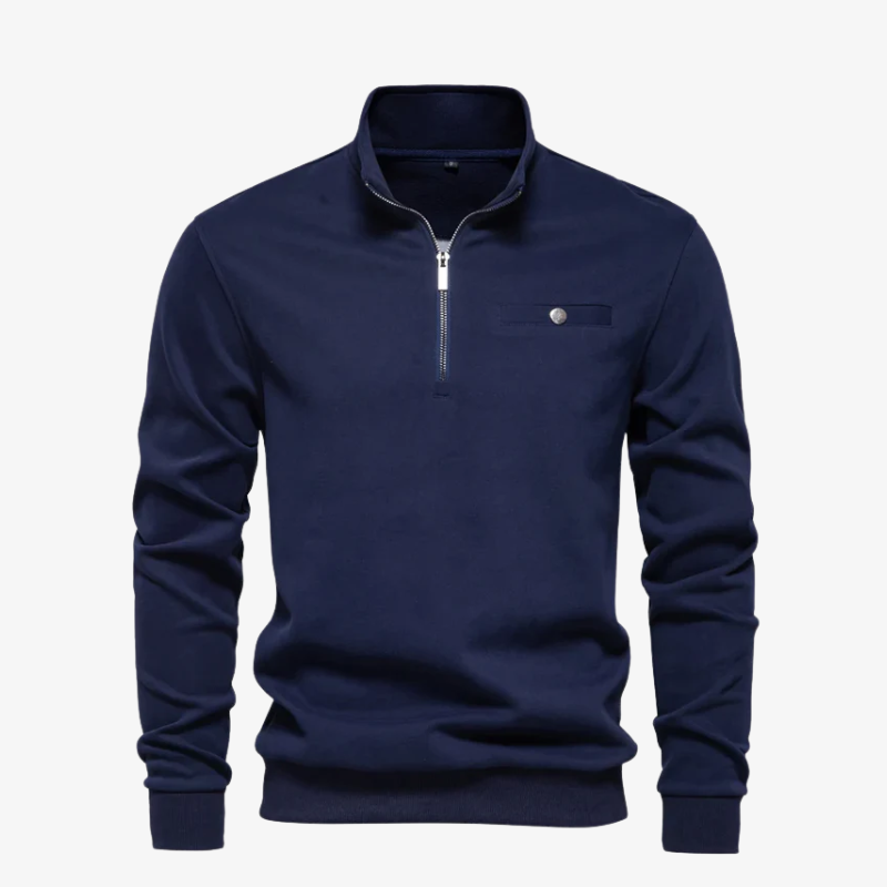 Mainz Quarter-Zip Sweatshirt mit Stehkragen und Brusttasche