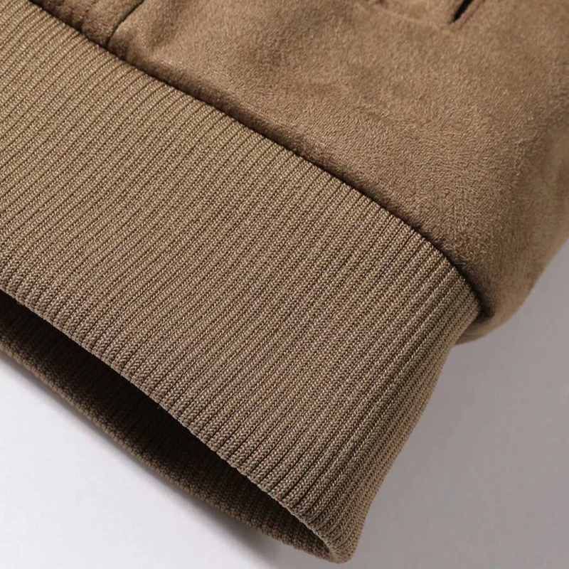Graz Winterjacke aus Wildleder-Optik mit Lammfell-Imitat-Futter
