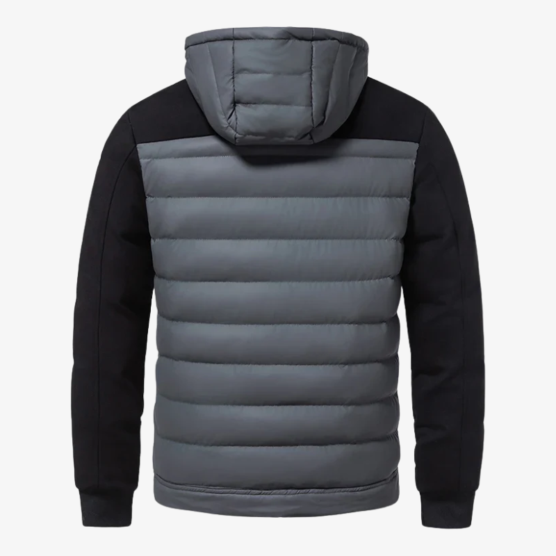 Graz Hybrid-Steppjacke mit Kapuze und Fleece-Ärmeln