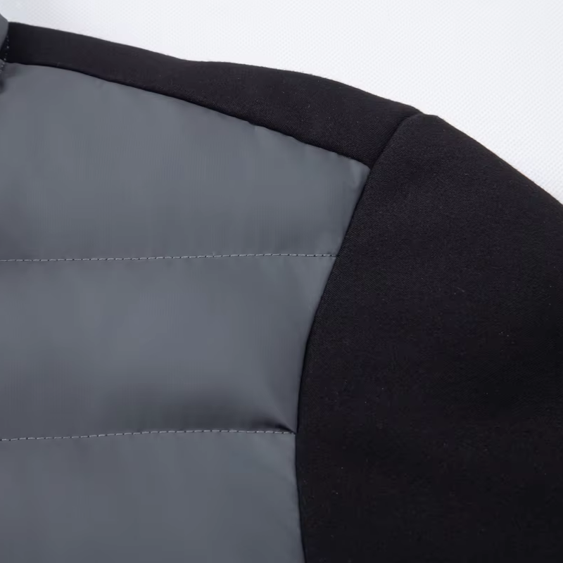 Graz Hybrid-Steppjacke mit Kapuze und Fleece-Ärmeln
