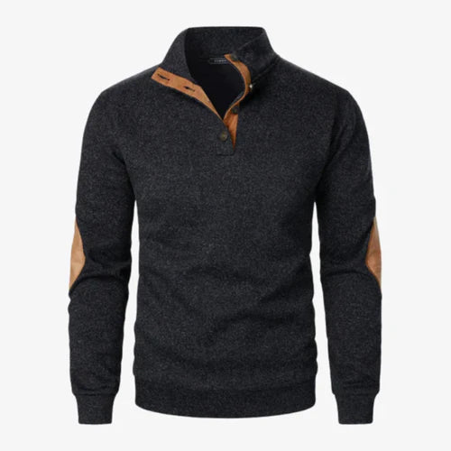 Tirol Outdoor-Pullover mit Knöpfen und Ellbogen-Patches