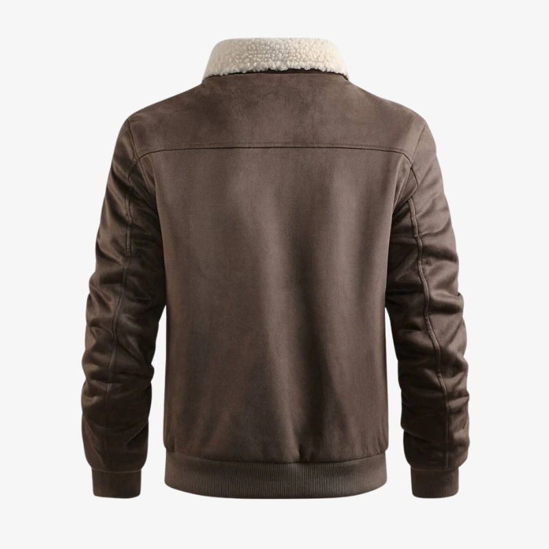 Graz Winterjacke aus Wildleder-Optik mit Lammfell-Imitat-Futter