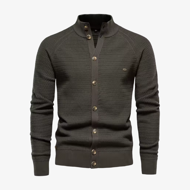 Zug Hybrid-Strickjacke mit Thermo-Futter und Stehkragen