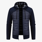 Lars Hybrid-Strickjacke mit Thermo-Steppung und Karo-Futter