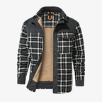 Graz Gefütterte Flanell-Holzfällerjacke mit Teddy-Fleece & Cord-Details
