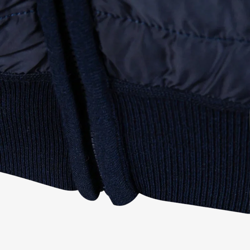 Lars Hybrid-Strickjacke mit Thermo-Steppung und Karo-Futter