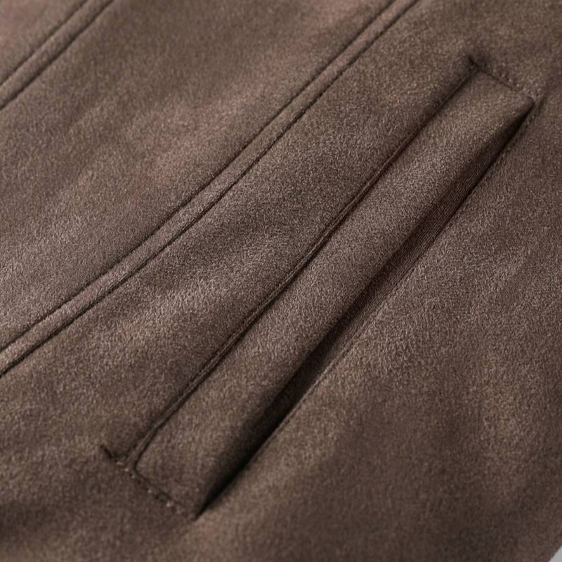 Graz Winterjacke aus Wildleder-Optik mit Lammfell-Imitat-Futter