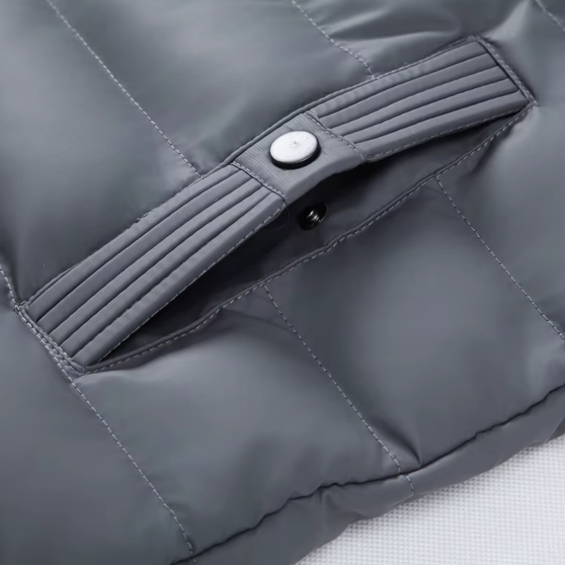 Graz Hybrid-Steppjacke mit Kapuze und Fleece-Ärmeln