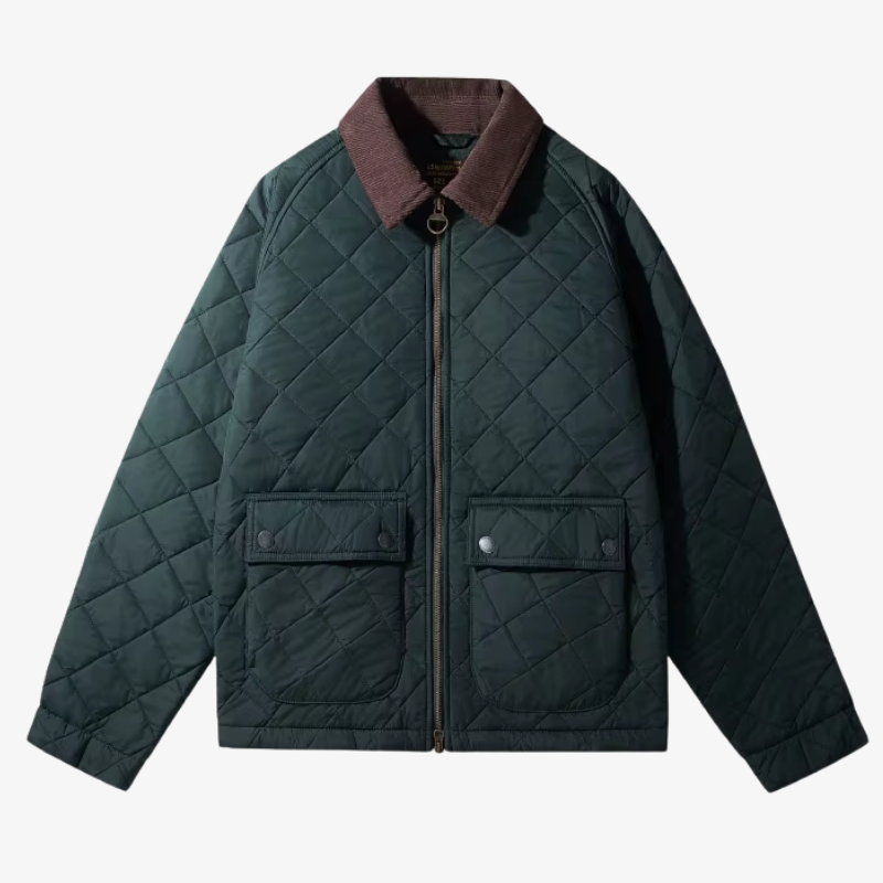 Elias Heritage Quiltjacke mit Cord-Kragen