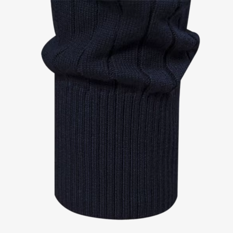 Zermatt Herren-Feinstrickpullover mit Stehkragen und Reißverschluss