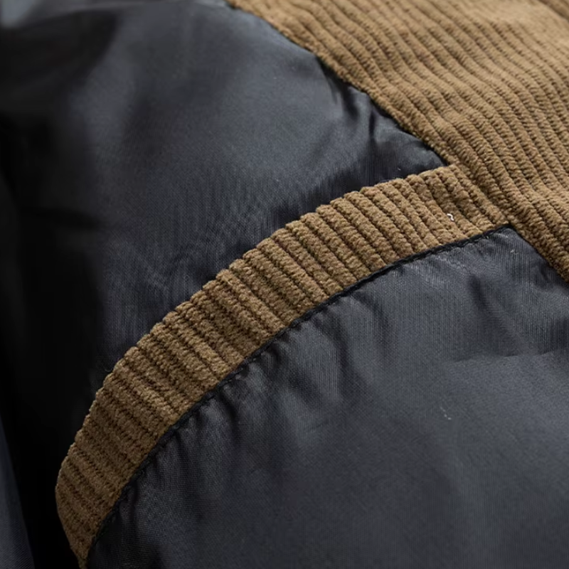 Graz Hybrid-Cord-Pufferjacke mit Kapuze