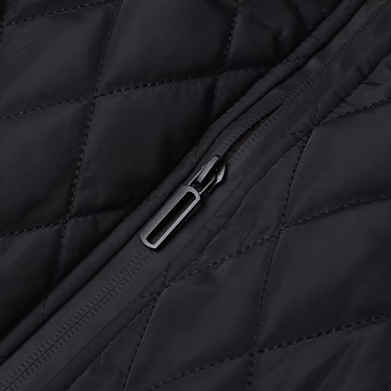 Graz Hybrid-Pufferjacke mit Rautensteppung und Karo-Futter