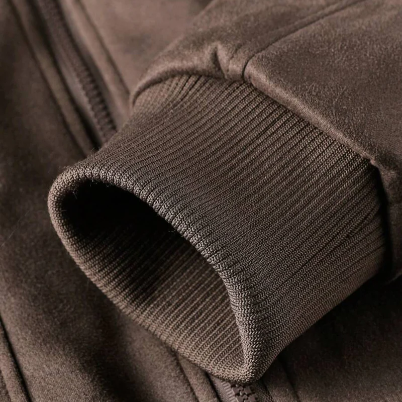 Graz Winterjacke aus Wildleder-Optik mit Lammfell-Imitat-Futter