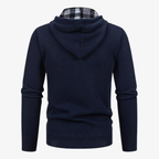 Lars Hybrid-Strickjacke mit Thermo-Steppung und Karo-Futter
