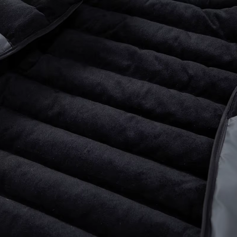 Graz Hybrid-Steppjacke mit Kapuze und Fleece-Ärmeln