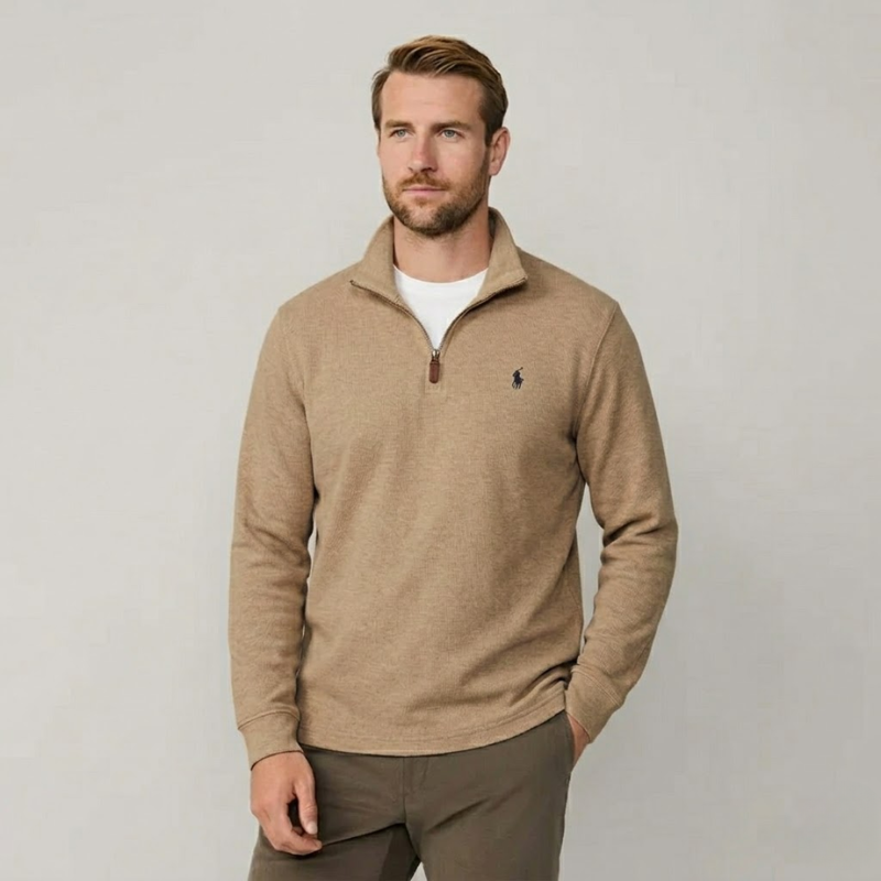 Polo RL Innsbruck Elegant Fine-Knit Half-Zip Sweater