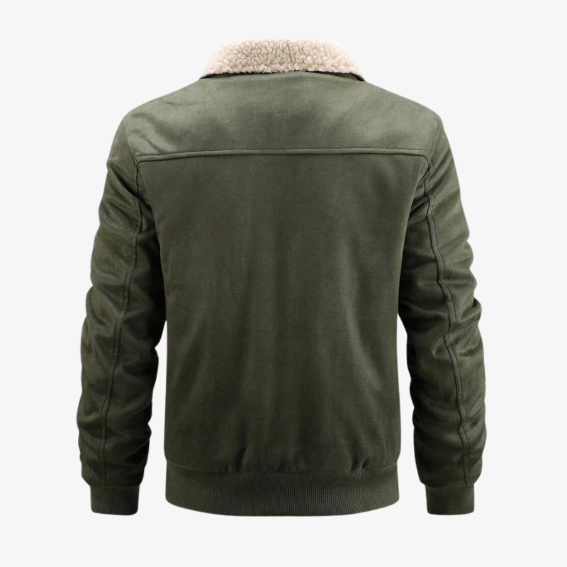 Graz Winterjacke aus Wildleder-Optik mit Lammfell-Imitat-Futter