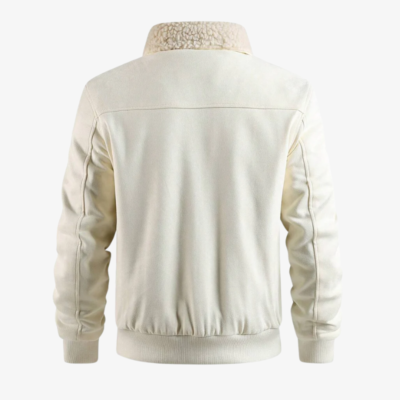 Graz Winterjacke aus Wildleder-Optik mit Lammfell-Imitat-Futter