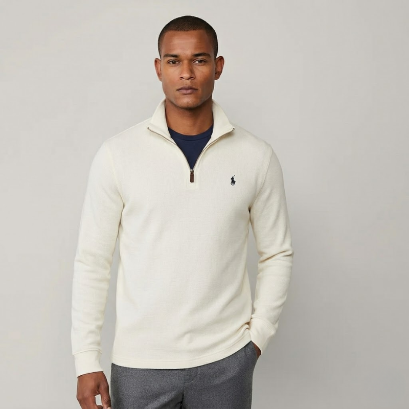Polo RL Innsbruck Elegant Fine-Knit Half-Zip Sweater