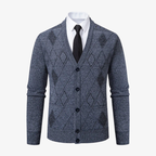 Salzburg Klassischer Cardigan mit Argyle-Muster und V-Ausschnitt