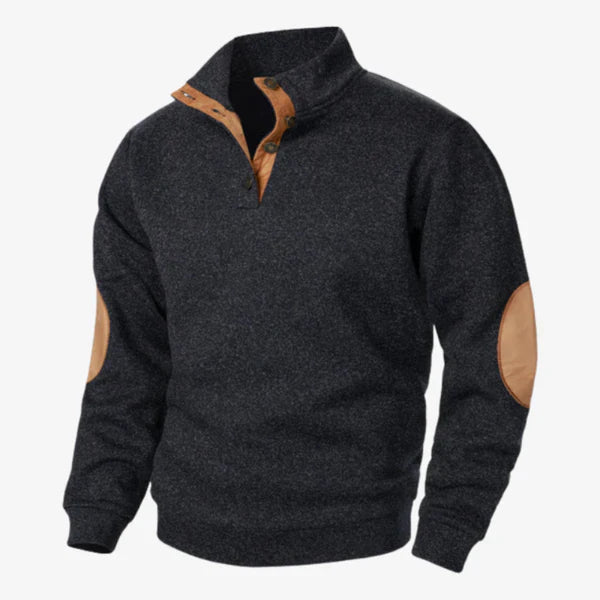 Tirol Outdoor-Pullover mit Knöpfen und Ellbogen-Patches