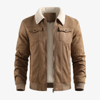 Graz Winterjacke aus Wildleder-Optik mit Lammfell-Imitat-Futter