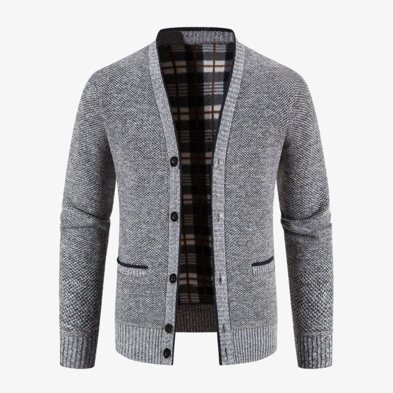 Bern Klassische Strickjacke mit V-Ausschnitt und Knöpfen