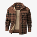 Graz Gefütterte Flanell-Holzfällerjacke mit Teddy-Fleece & Cord-Details