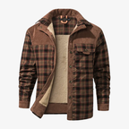 Graz Gefütterte Flanell-Holzfällerjacke mit Teddy-Fleece & Cord-Details