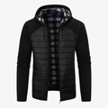 Lars Hybrid-Strickjacke mit Thermo-Steppung und Karo-Futter