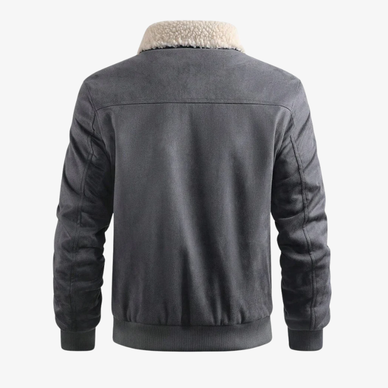 Graz Winterjacke aus Wildleder-Optik mit Lammfell-Imitat-Futter