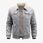 Graz Winterjacke aus Wildleder-Optik mit Lammfell-Imitat-Futter