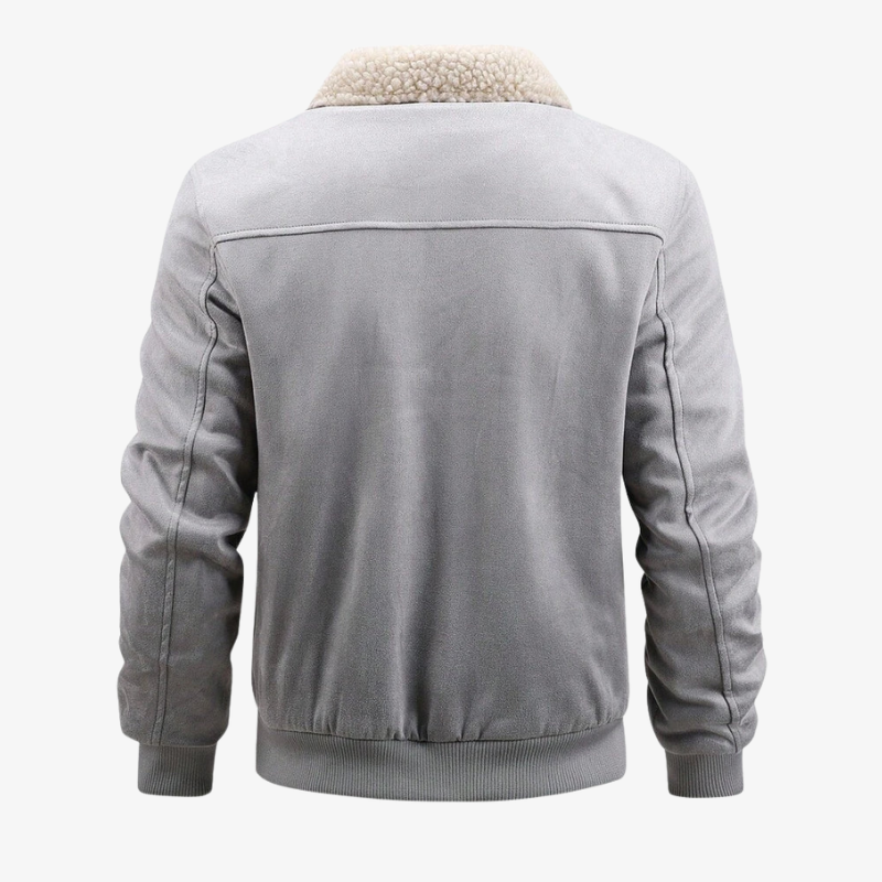 Graz Winterjacke aus Wildleder-Optik mit Lammfell-Imitat-Futter