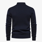 Zermatt Herren-Feinstrickpullover mit Stehkragen und Reißverschluss