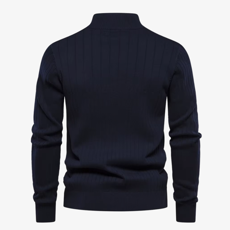 Zermatt Herren-Feinstrickpullover mit Stehkragen und Reißverschluss