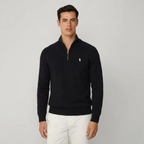 Polo RL Hallen Struktur-Strickjacke mit Reißverschluss und Stehkragen