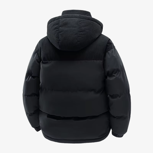 Graz Hybrid-Cord-Pufferjacke mit Kapuze