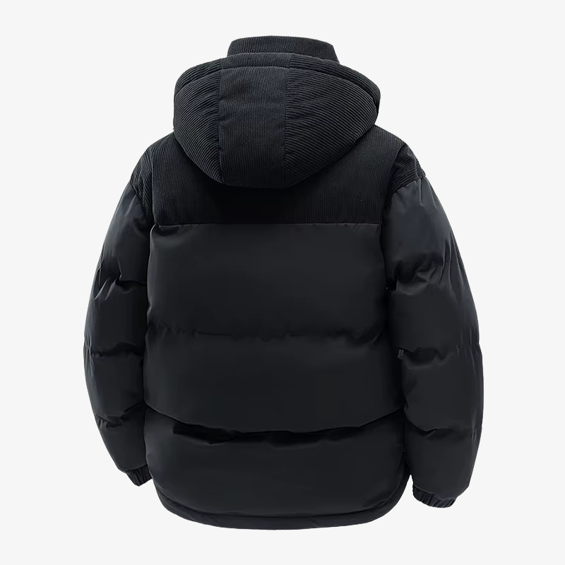 Graz Hybrid-Cord-Pufferjacke mit Kapuze
