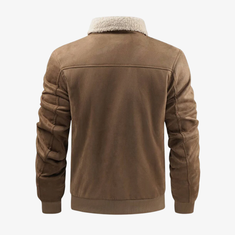 Graz Winterjacke aus Wildleder-Optik mit Lammfell-Imitat-Futter