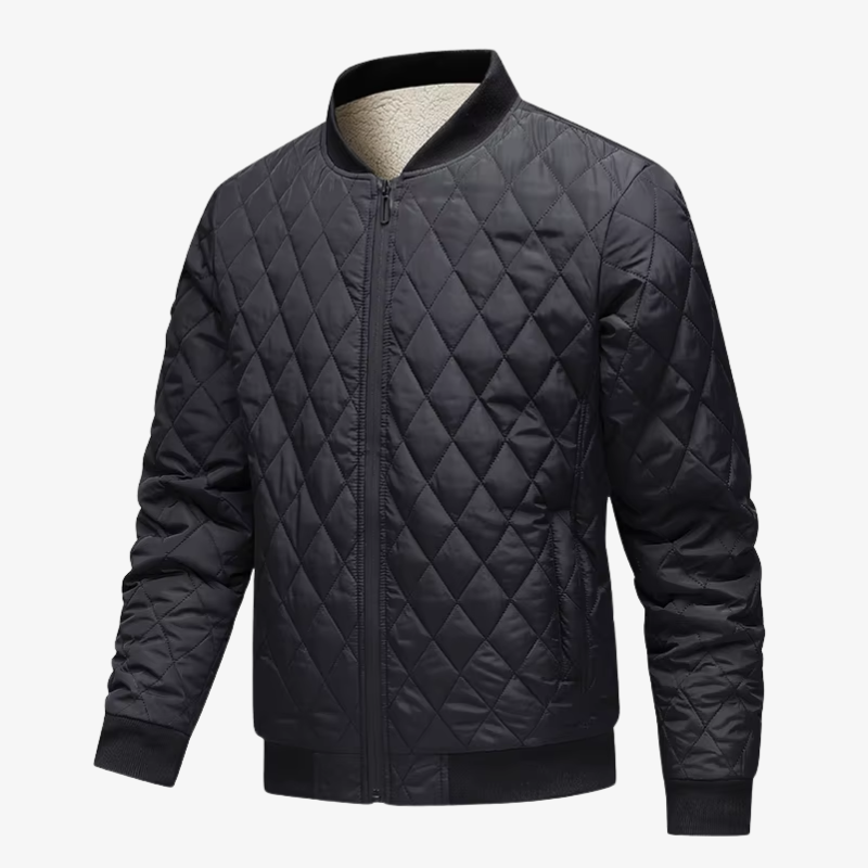 Graz Hybrid-Pufferjacke mit Rautensteppung und Karo-Futter