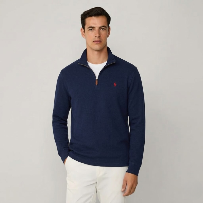Polo RL Innsbruck Elegant Fine-Knit Half-Zip Sweater