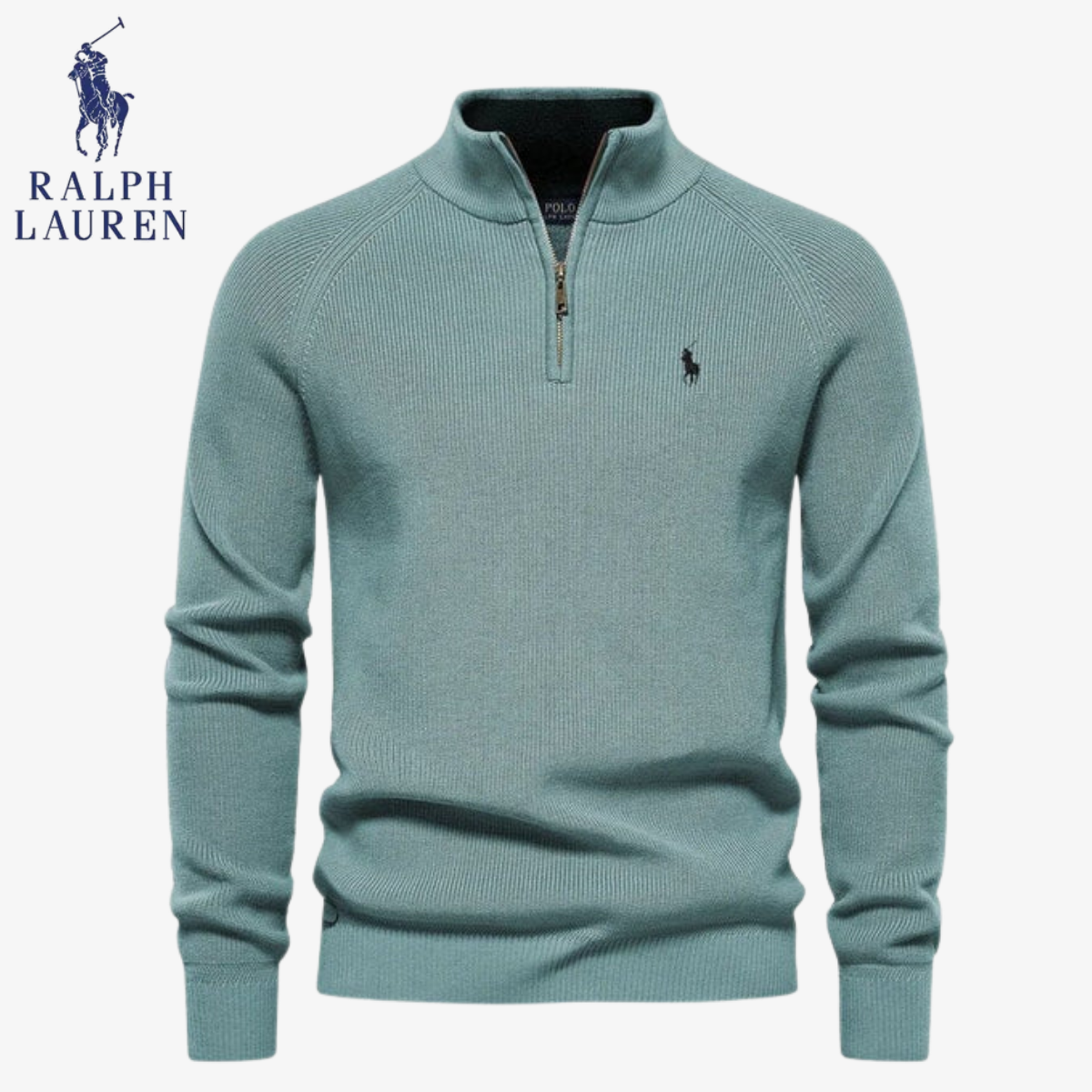 Polo RL Hallen Textured Full-Zip Cardigan with Stand-Up Collar