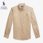 Klassisches Langarm-Leinenhemd Polo RL Ascona mit Button-Down-Kragen