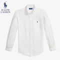 Klassisches Langarm-Leinenhemd Polo RL Ascona mit Button-Down-Kragen