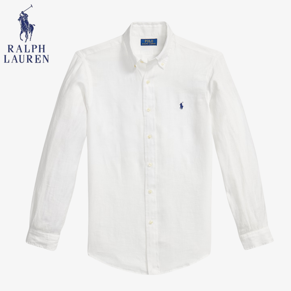 Classic Long-Sleeve Linen Polo RL Ascona Button-Down Shirt